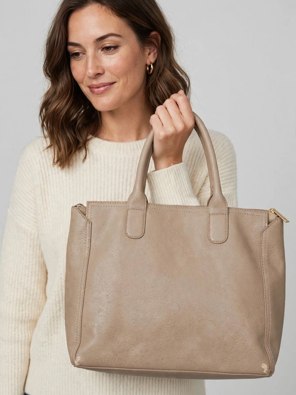 Classic Taupe Tote Bag - Women Bags